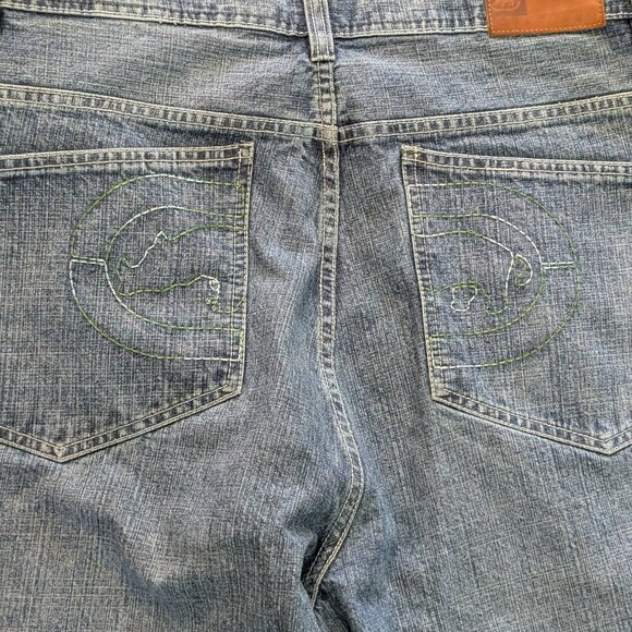 Y2K Baggy Ecko 'Natural High' Embroidered Jeans - Size 37x31 - Picture 7 of 7